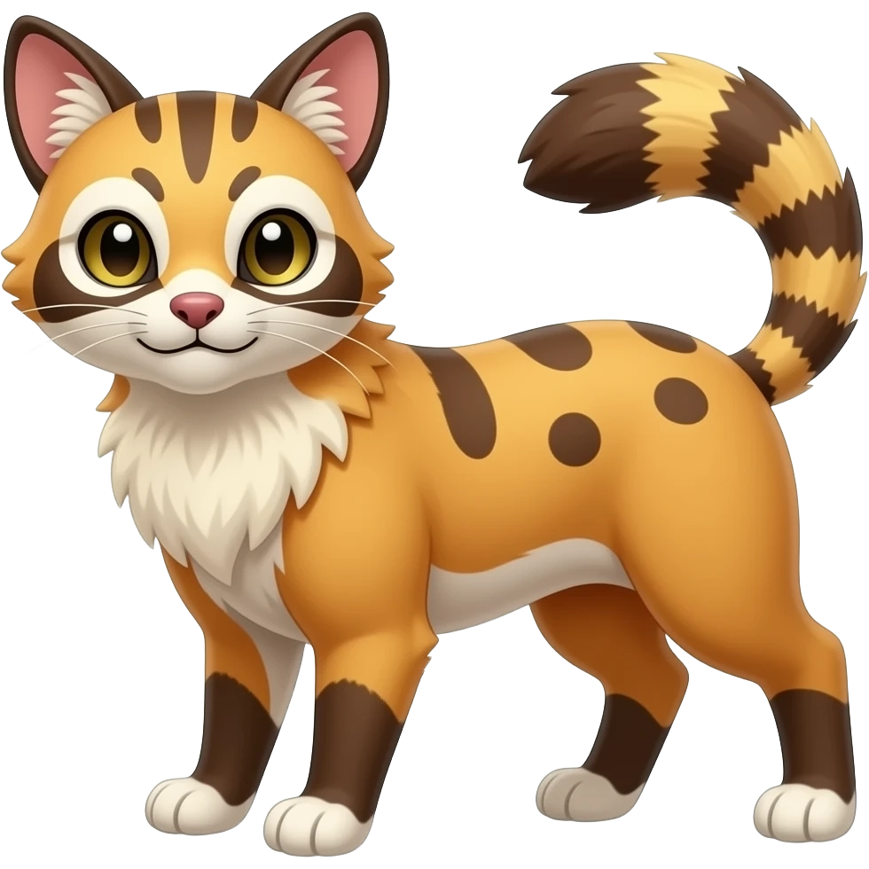 randomly marked Civet-Genet-Vernid-Fakémon-hybrid emoji