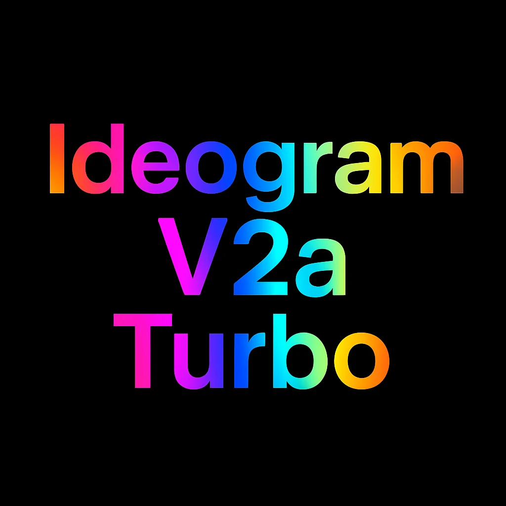 make a colorful text of "Ideogram V2a Turbo", black background emoji