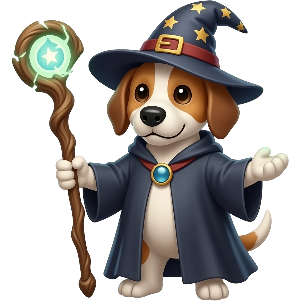 A wizard dog emoji