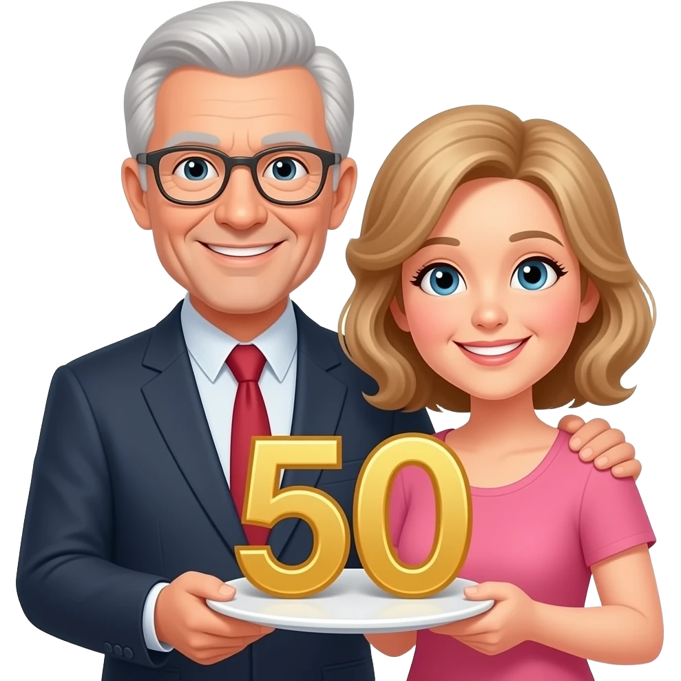 couple celebrating 50 year aniversary emoji