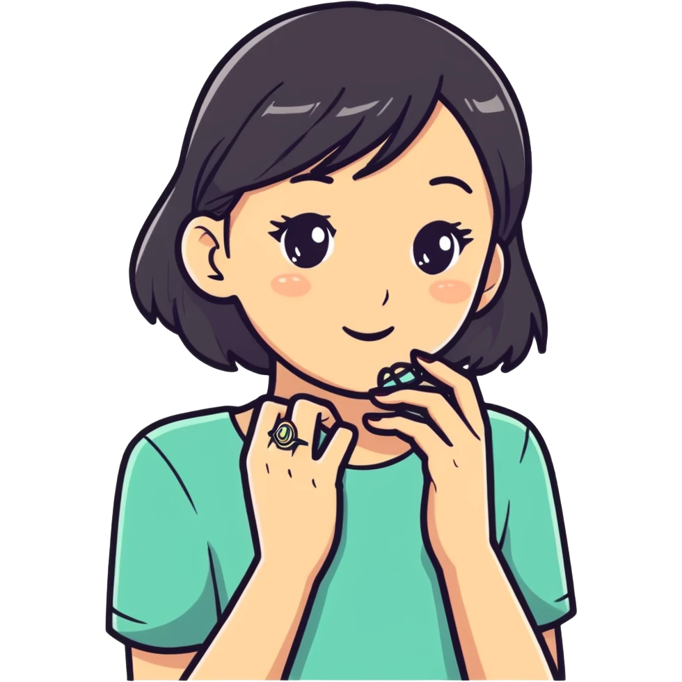 Girl giving a ring emoji