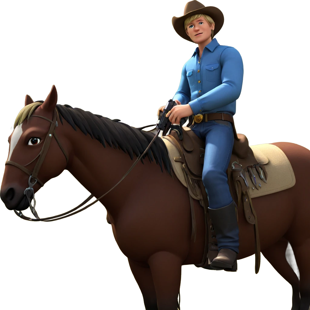 cowboy on horseback with gun emoji