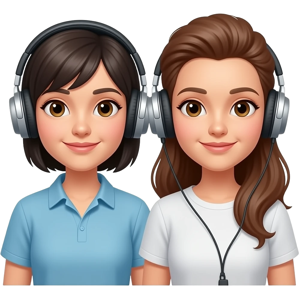 pareja regalando unos audifonos emoji