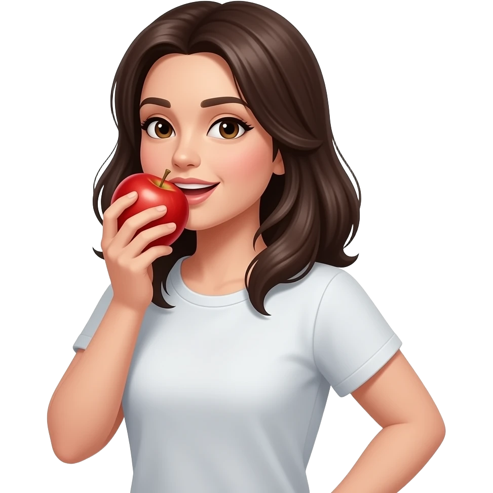 She bite that red apple emoji