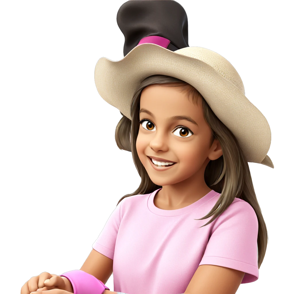 smiling girl in hat emoji