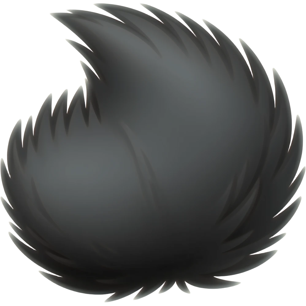 Black rabbit tail emoji