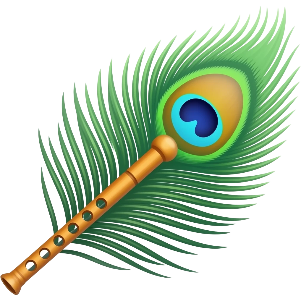 Peacock feather with flute emoji