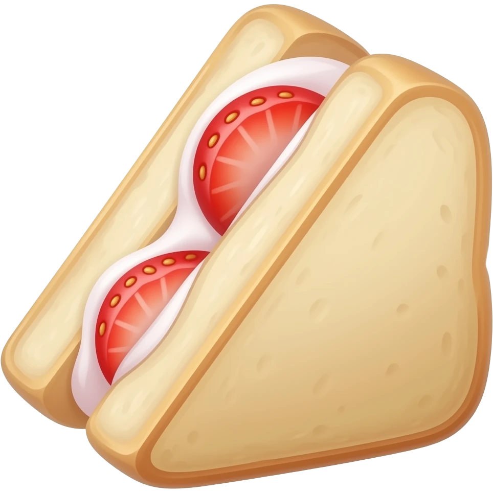 only Strawberry and cream sando no green split in triangle emoji