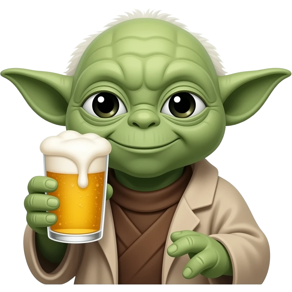 yoda qui boit une bière emoji