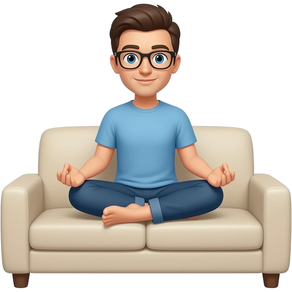 meditating on the couch emoji