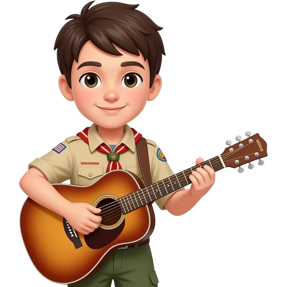 boy scout with guitar emoji
