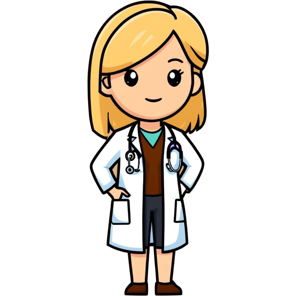 Brown doctor with blonde woman emoji