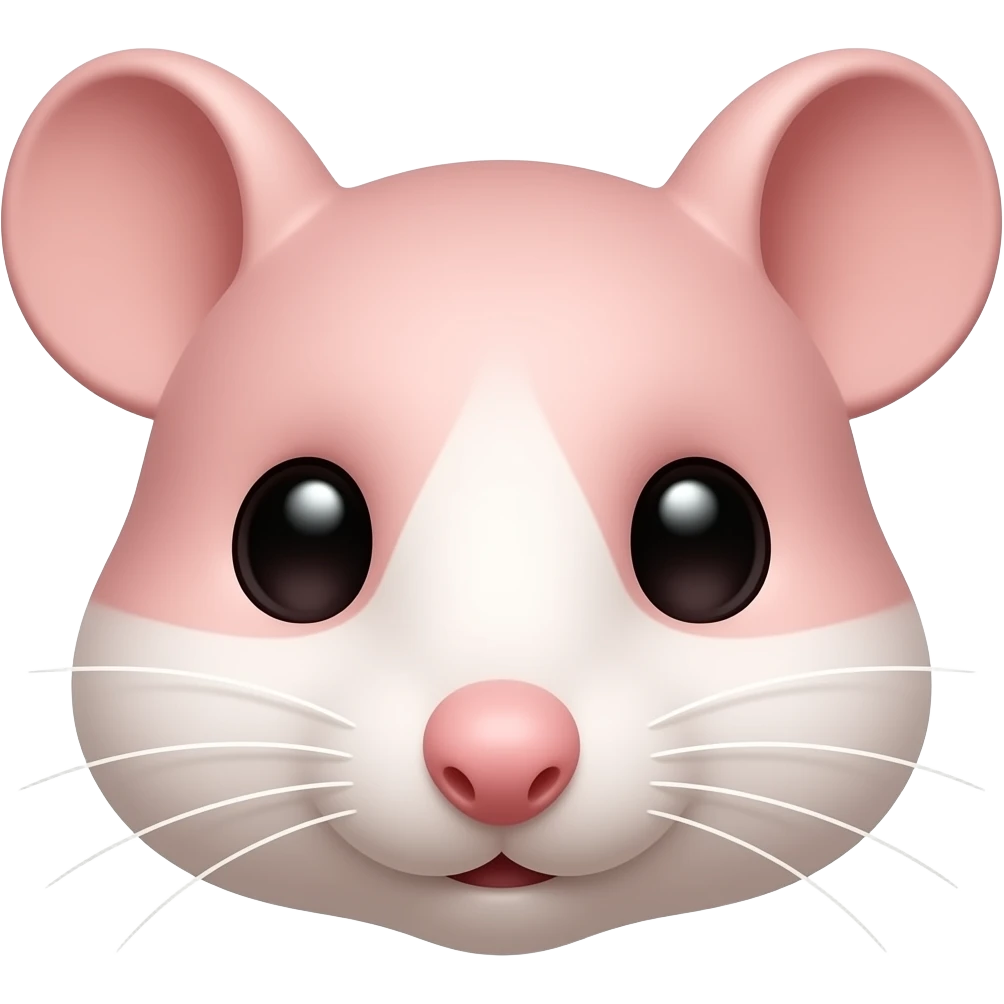 Baby pink realistic rat face emoji
