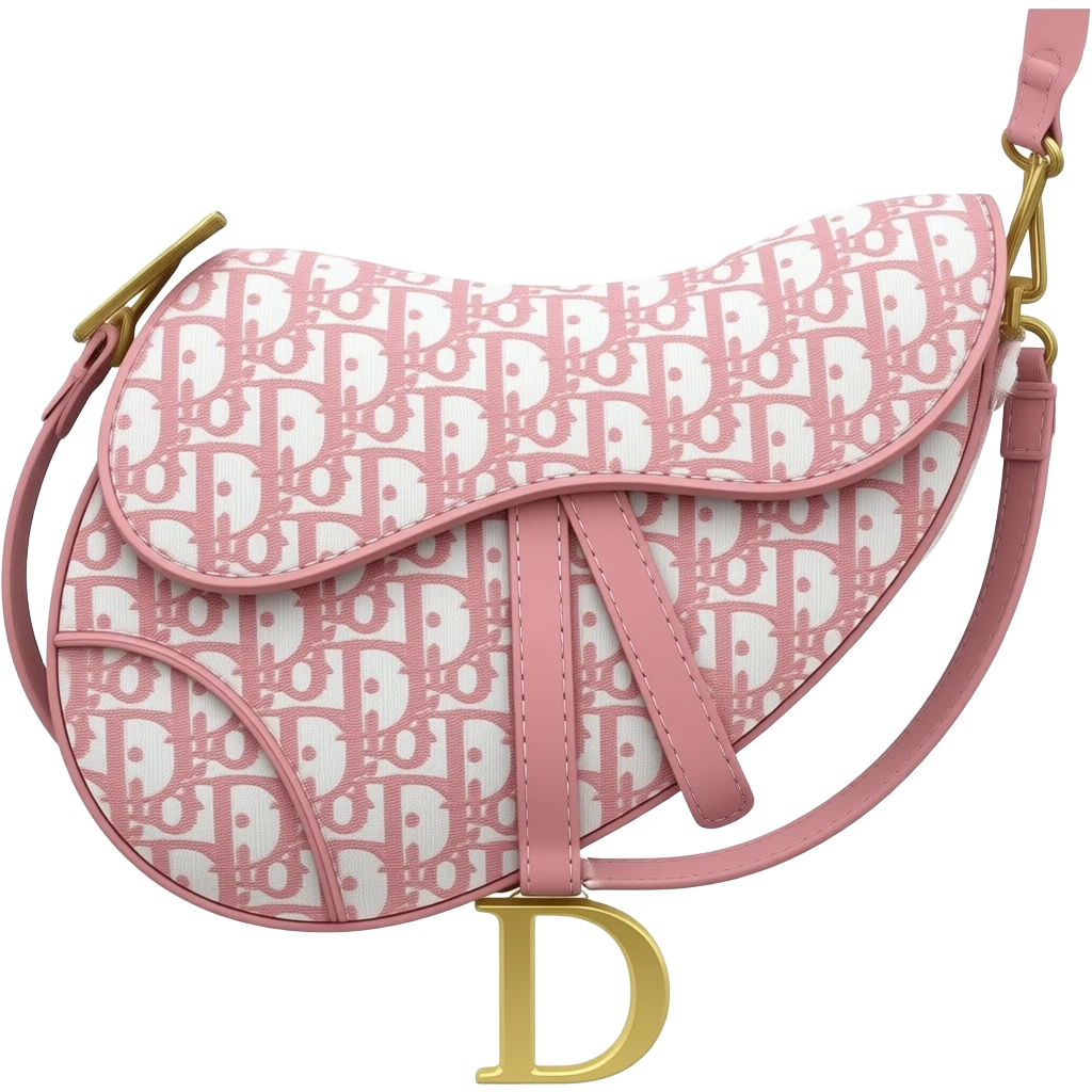 Pink Dior Oblique Embroidery and White Lace saddle bag emoji