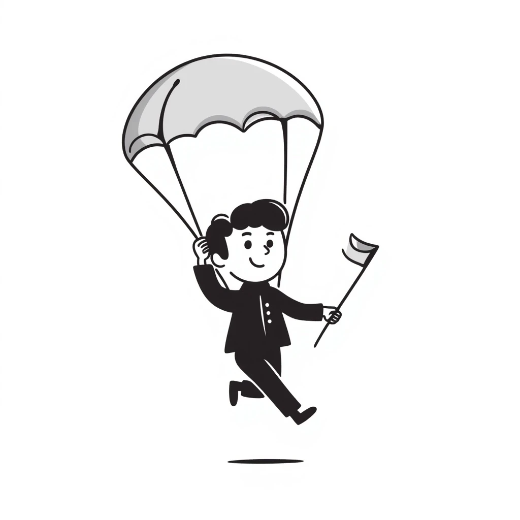 Parachuting toy emoji