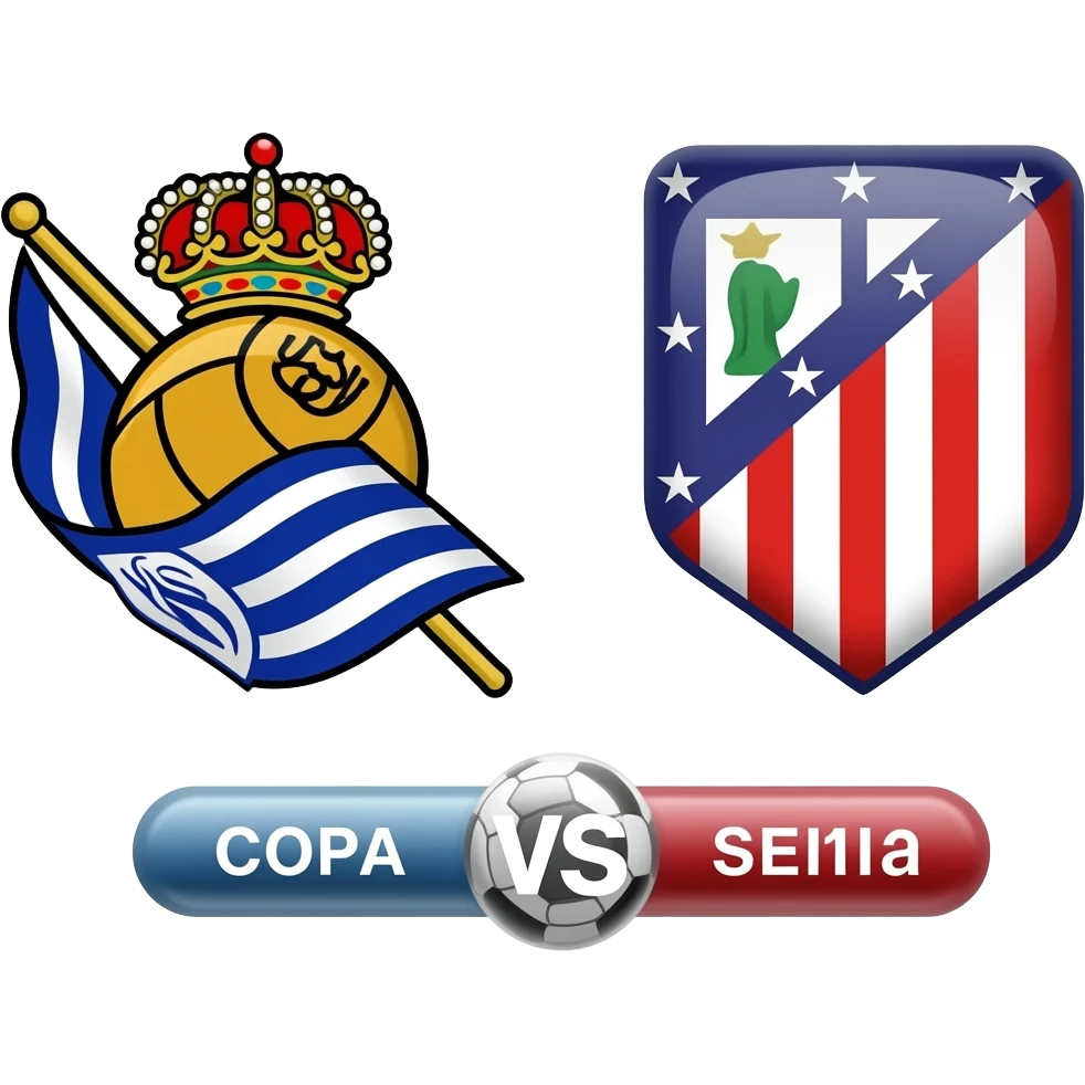 partido de Copa de la Real Sociedad y Athetico de Madrid en Sevilla emoji
