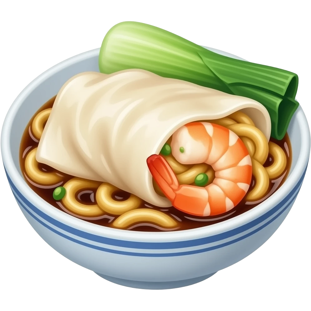 prawn chee cheong fun in soy sauce in bowl emoji | AI Emoji Generator