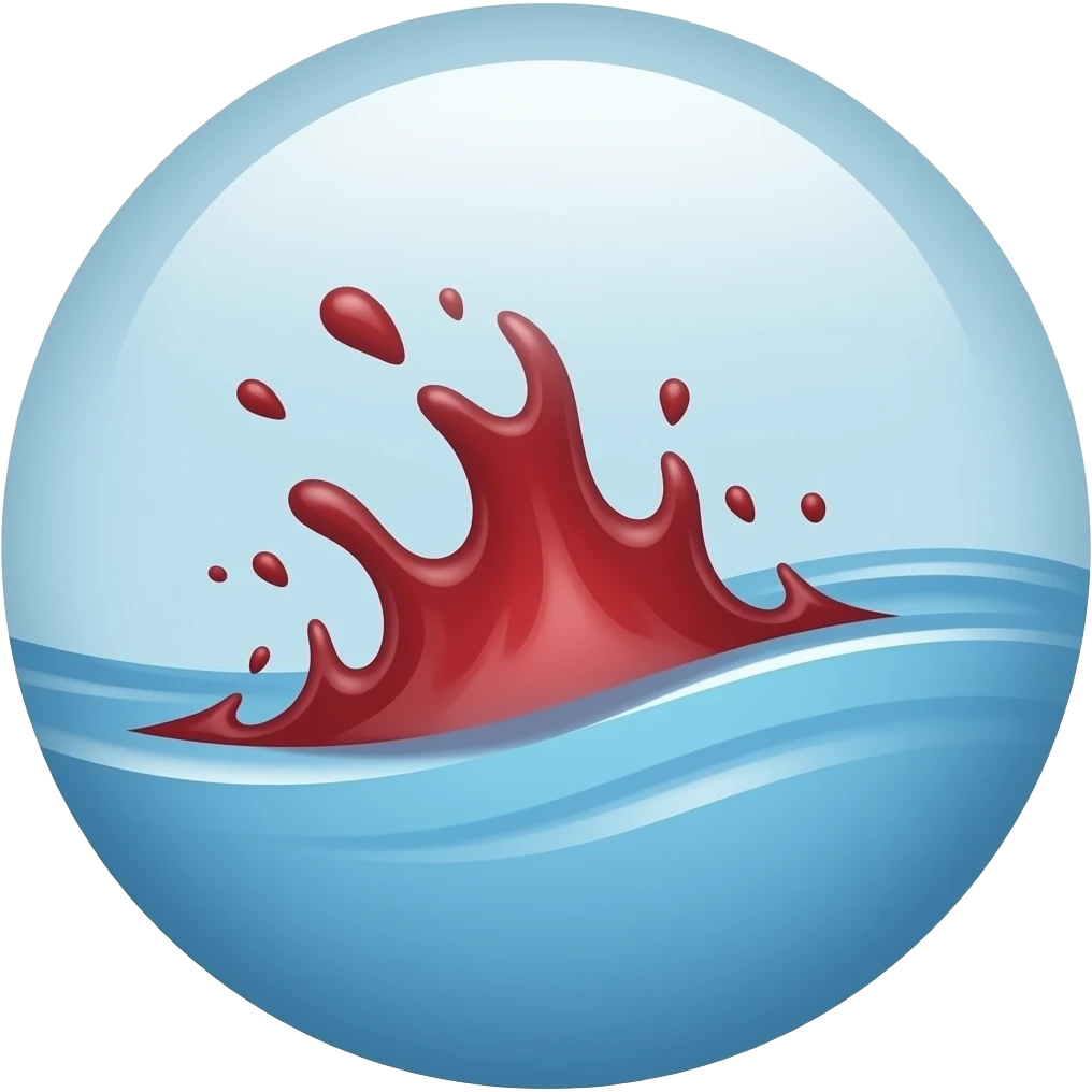 wave of blood crashing into an equally sized wave of water - circular icon copy/paste emoji