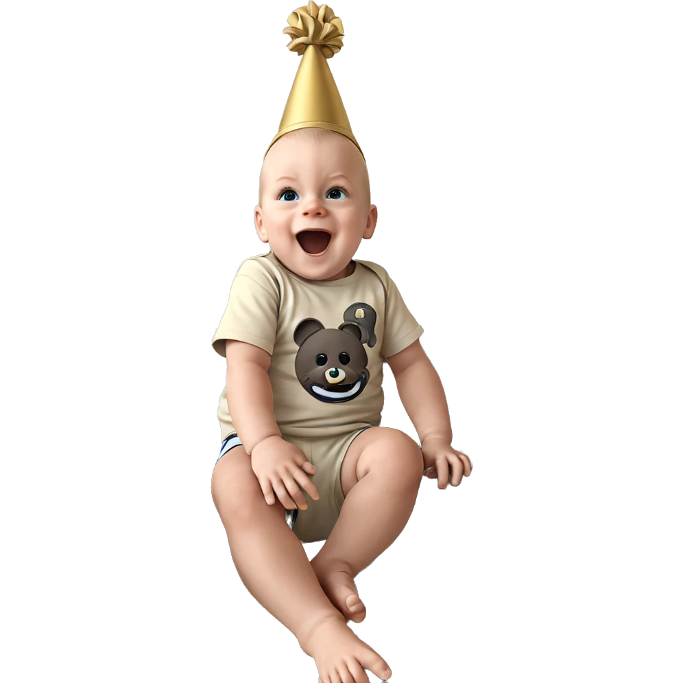 baby boy in hat sitting emoji