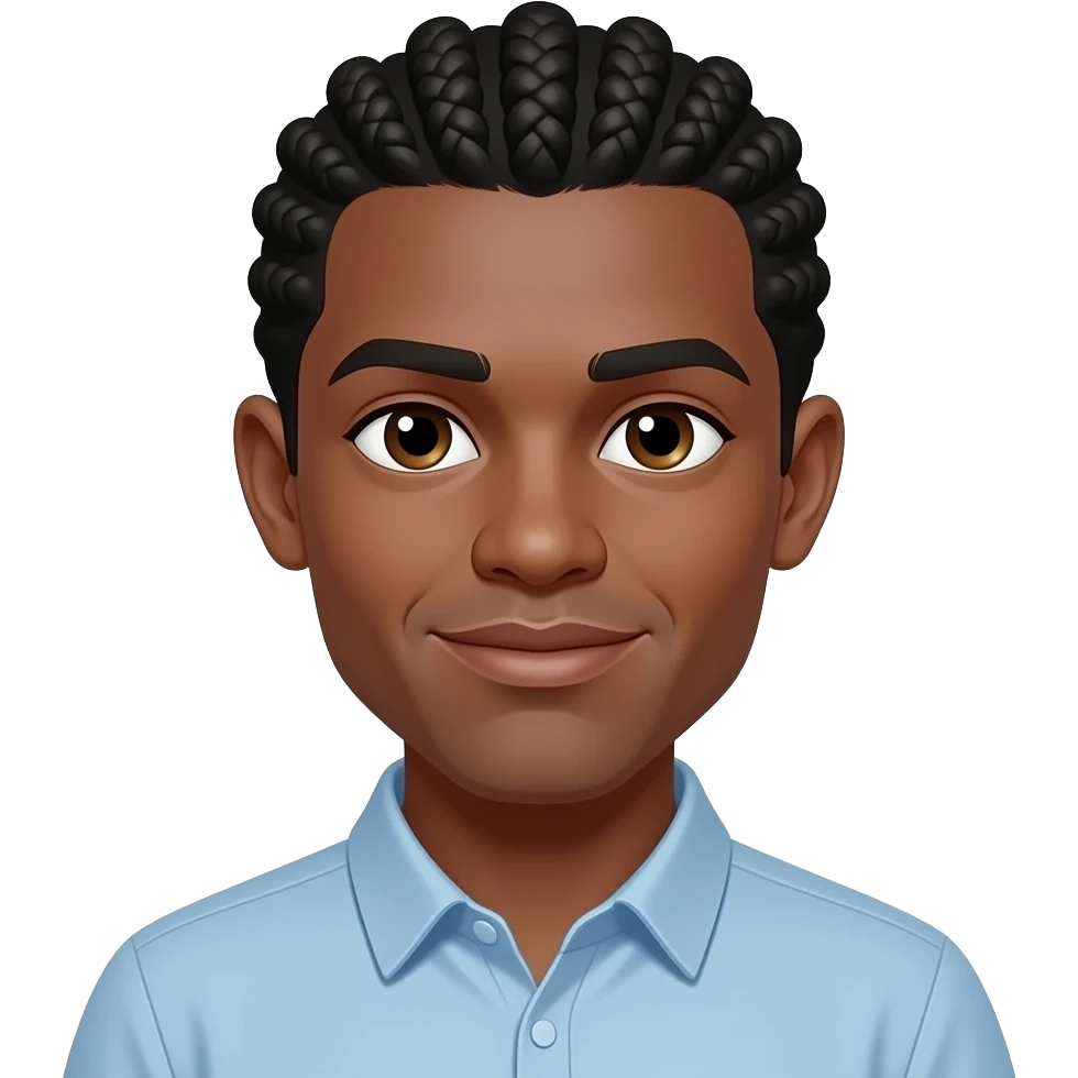 Trenza pegadas de hombre morenito sin barba joven emoji