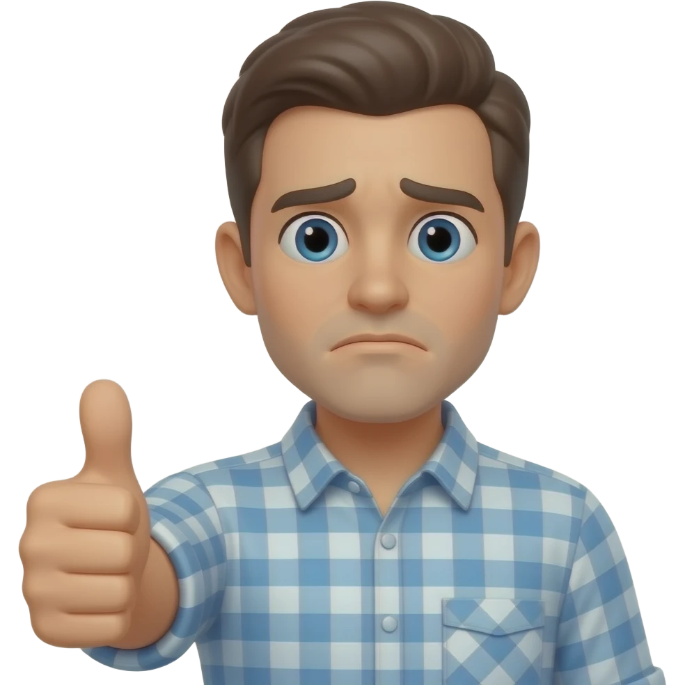 A disappointed man giving a thumbs-down. emoji