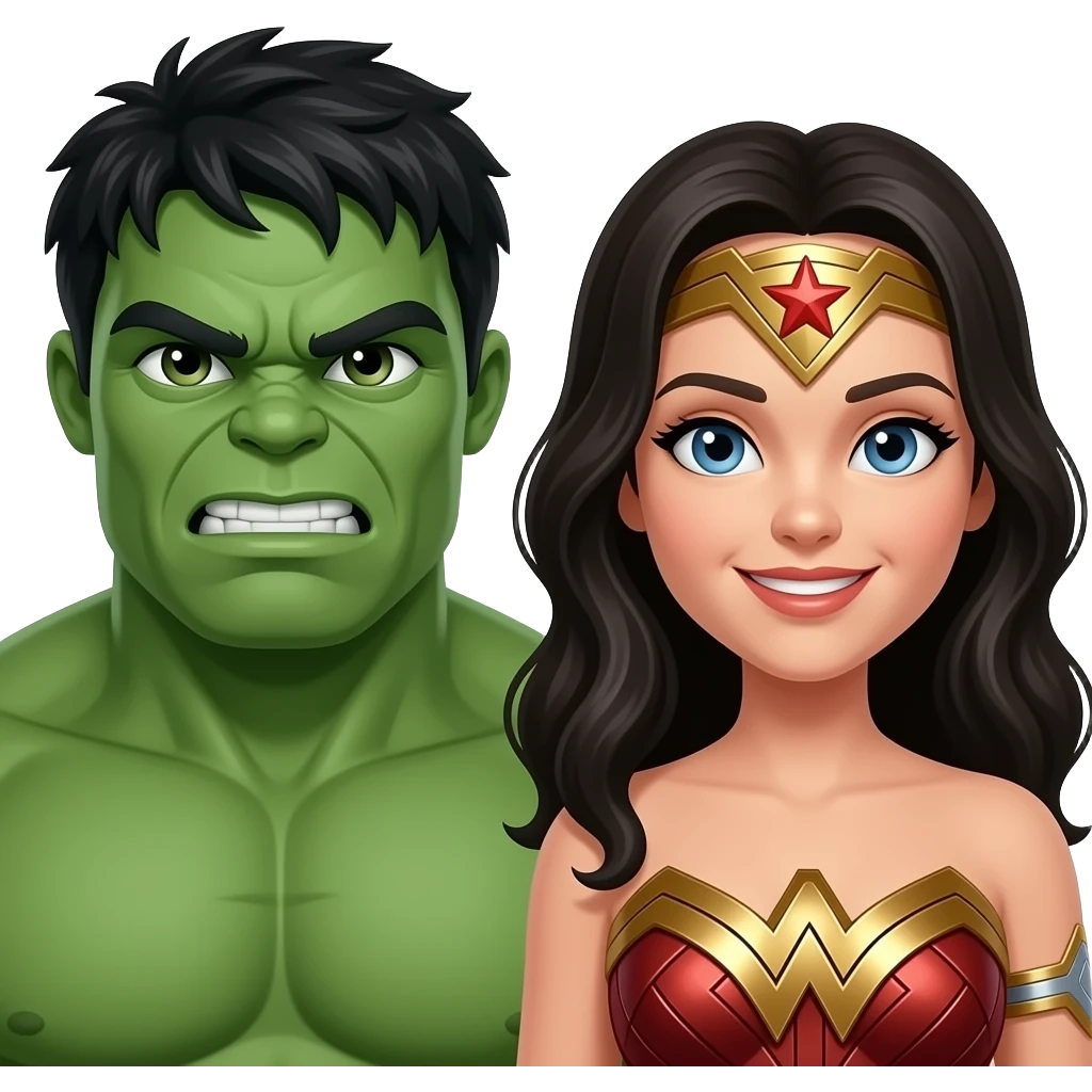 hulk  e mulher maravilha emoji