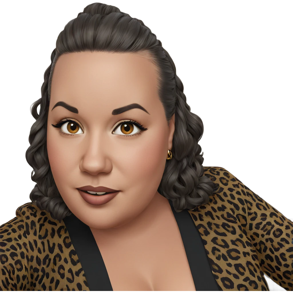 leopard print girl portrait emoji