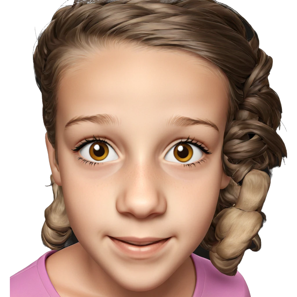 smiling girl with brown hair emoji