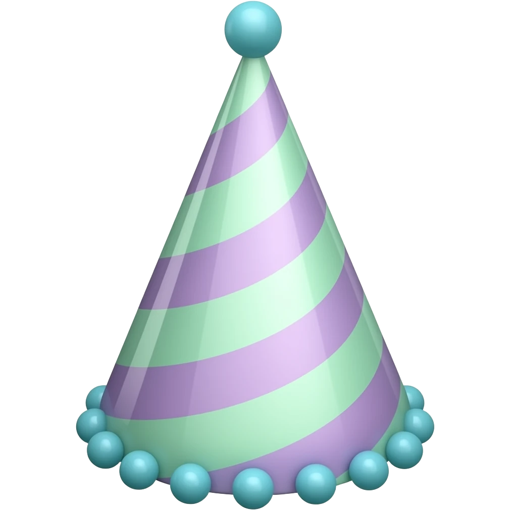green purple  Party hats soft paster colour emoji