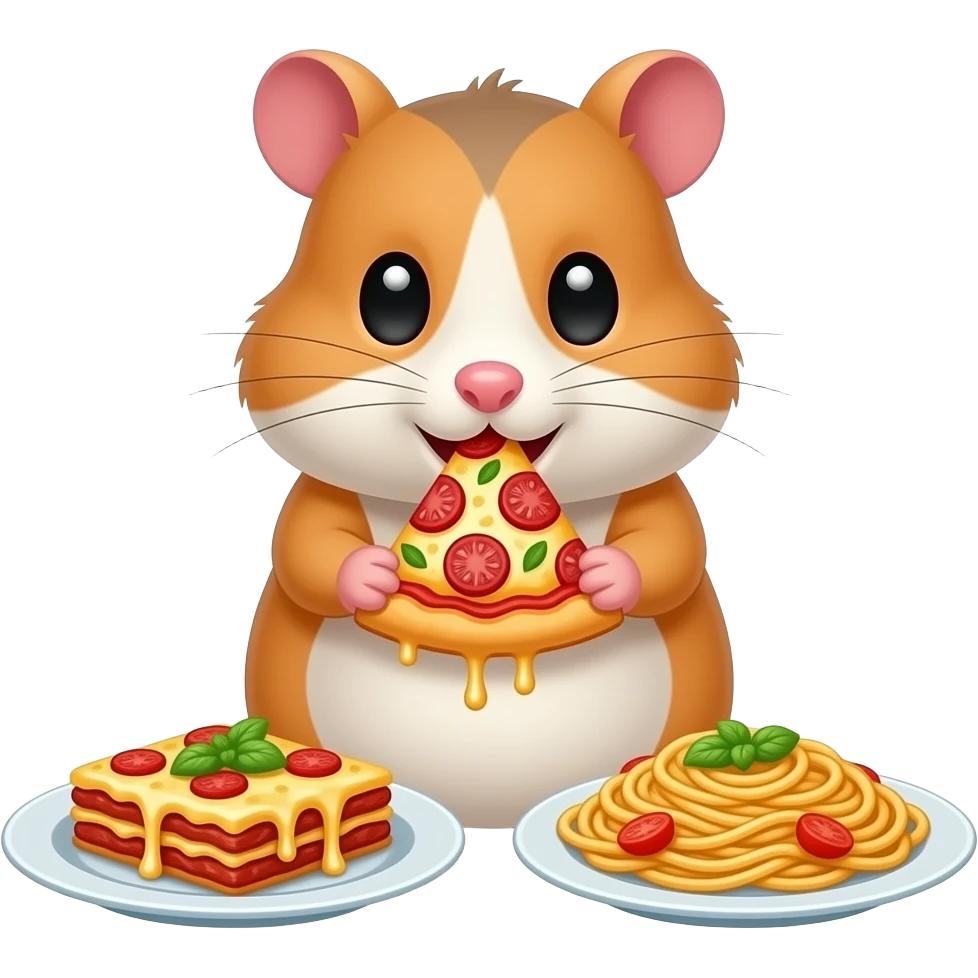hamster pizza lasagne spaghetti emoji