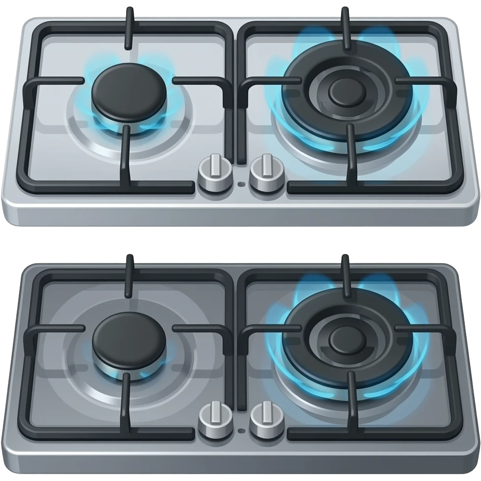 stove gas burner and induction burner emoji