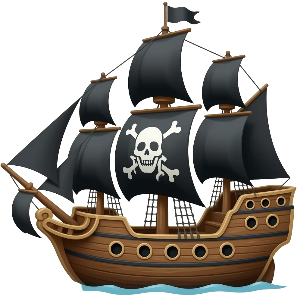 The EXACT black Pearl ship from pirates of the Caribbean emoji