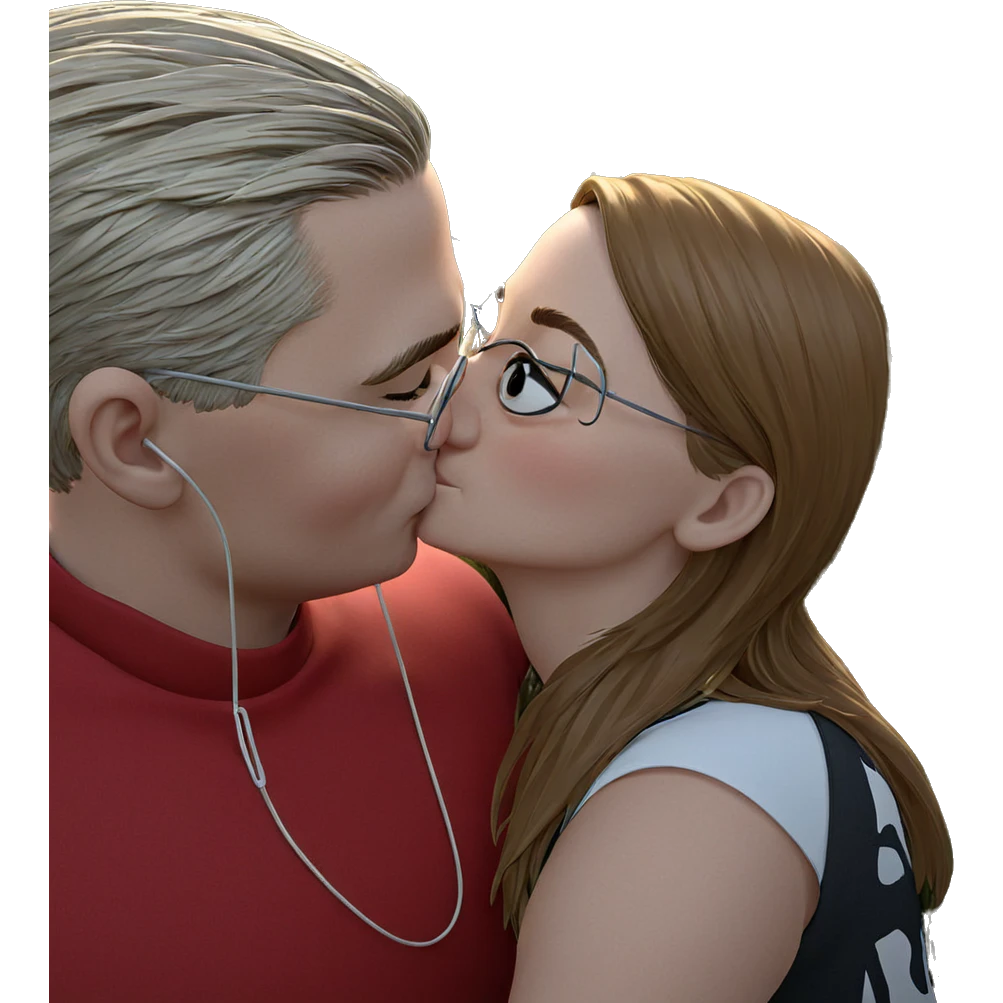 romantic kiss in the grass emoji