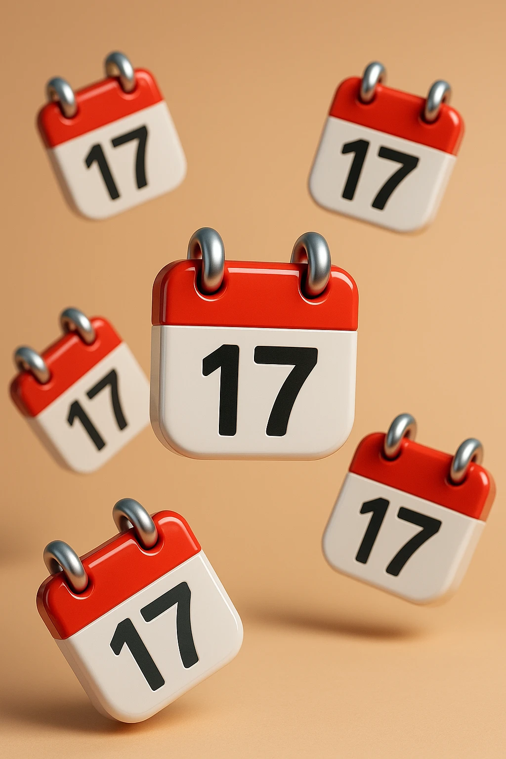 EMOJI STILE IPHONE 3D DI fogli di calendario che fluttuano in aria emoji