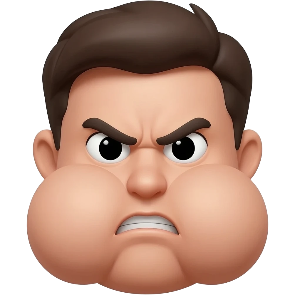 Puffed out cheeks emoticon  stock vector make little anrgry emoji