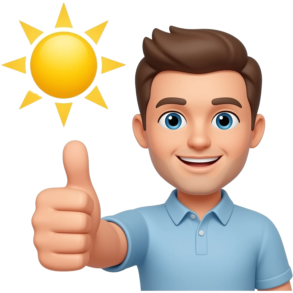 buenos dias sol pulgar hacia arriba emoji