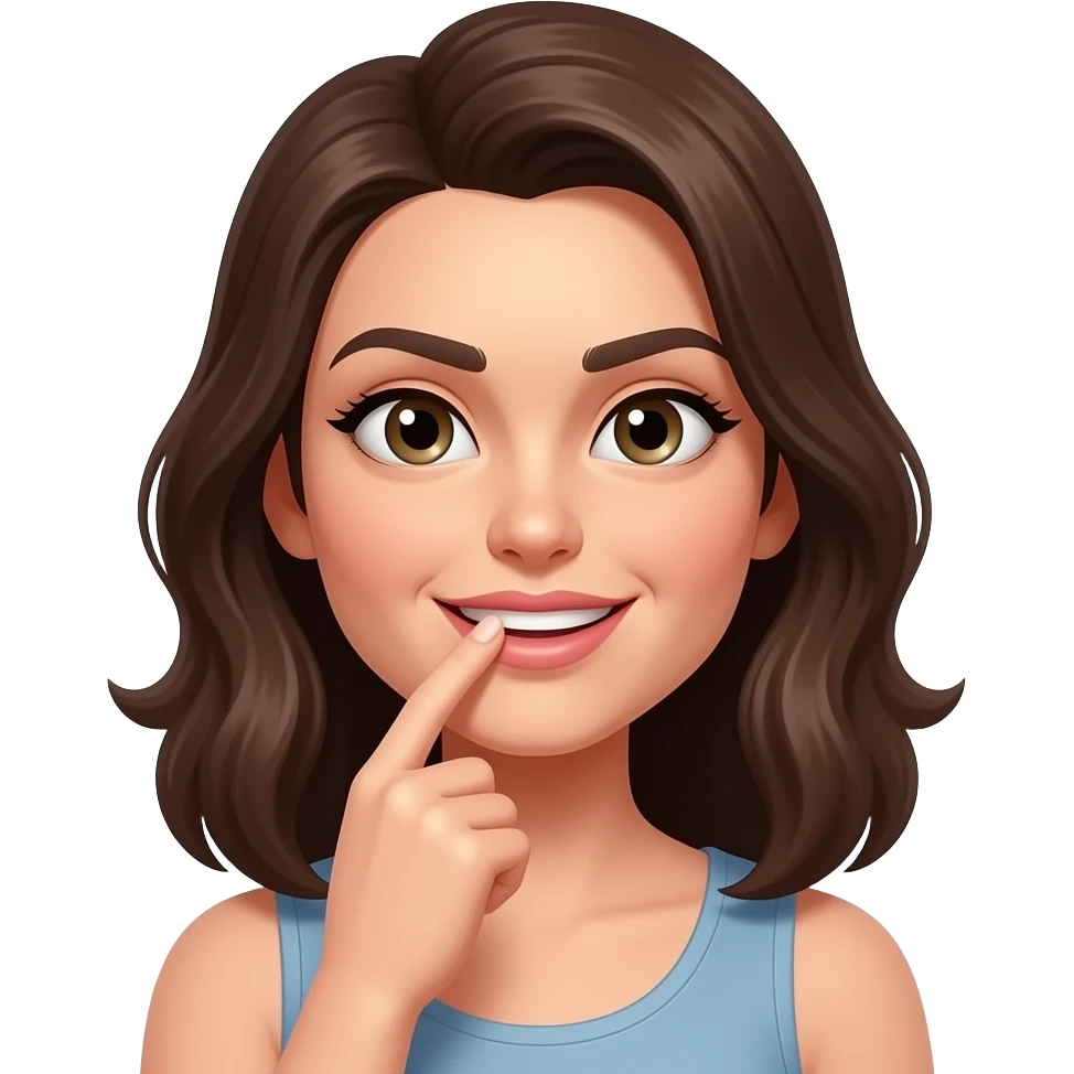 emoji femme qui se mord l'index en mode coquin emoji