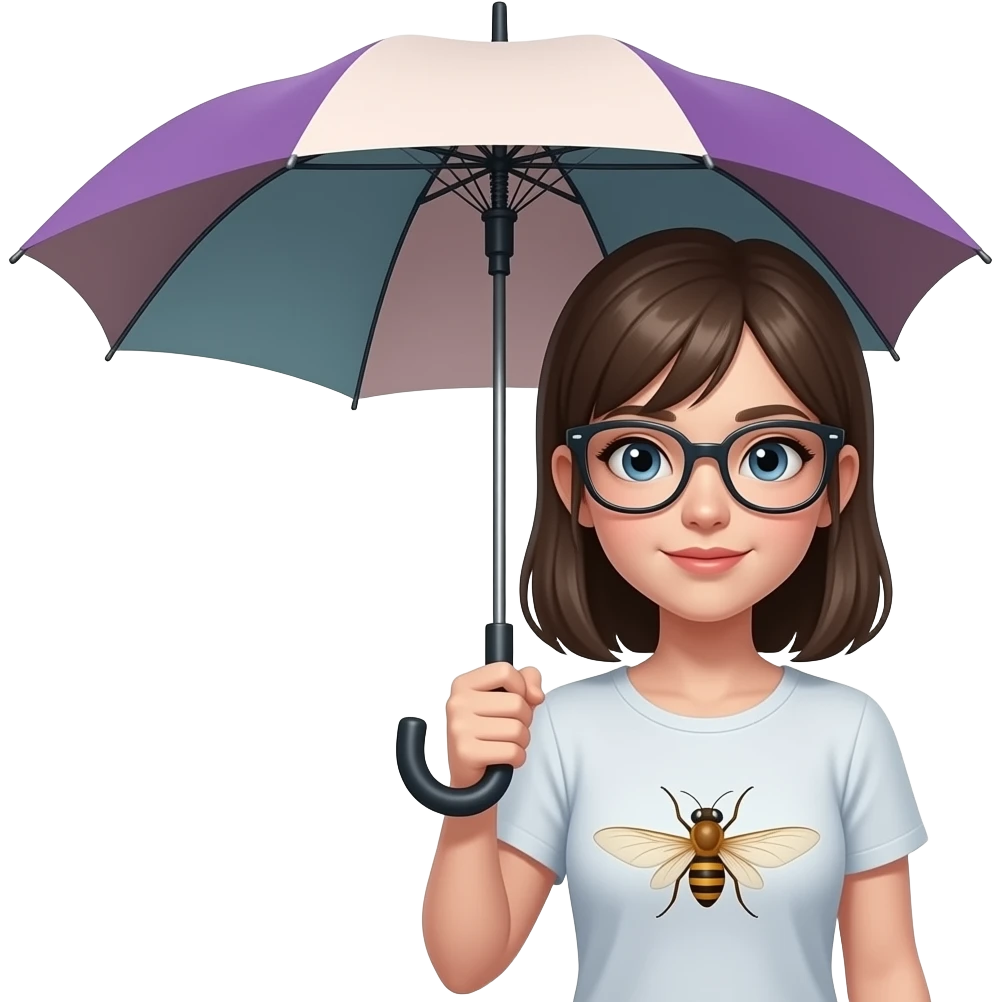 Girl stabbed umbrella torso fly emoji
