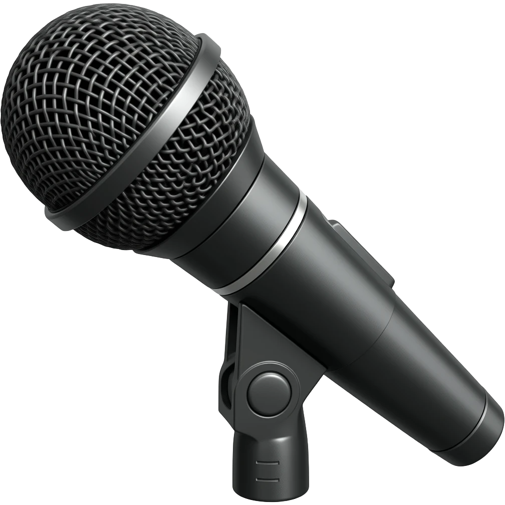 Microfono negro y blanco, sin soporte lateral emoji