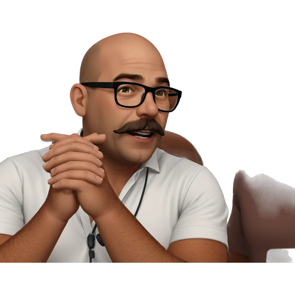 bald man in white shirt emoji