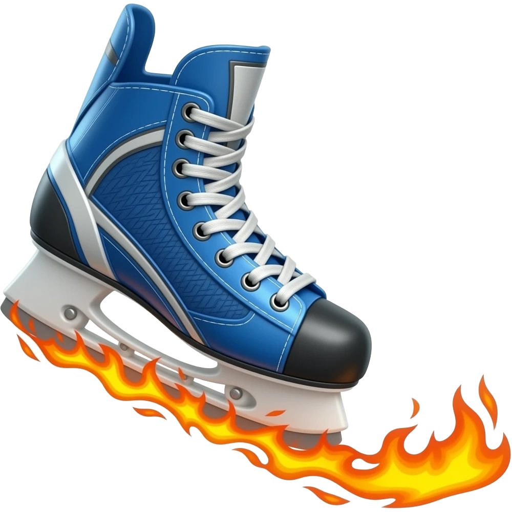 Hockey skates with fire comeing off of them emoji