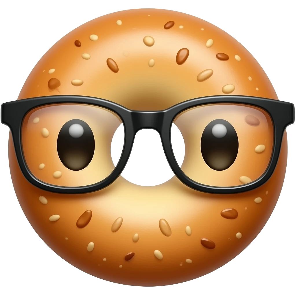 Gözlük takan simit emoji