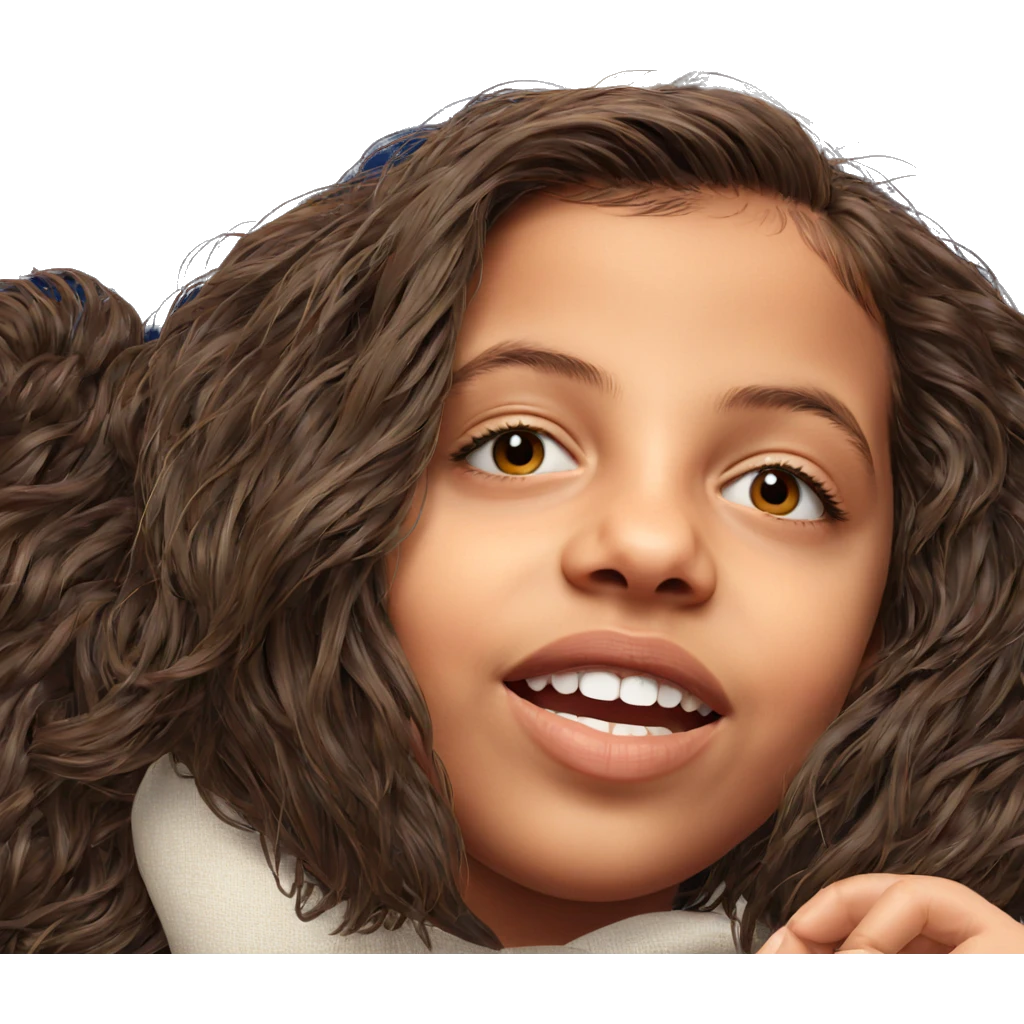 realistic portrait of brown hair emoji