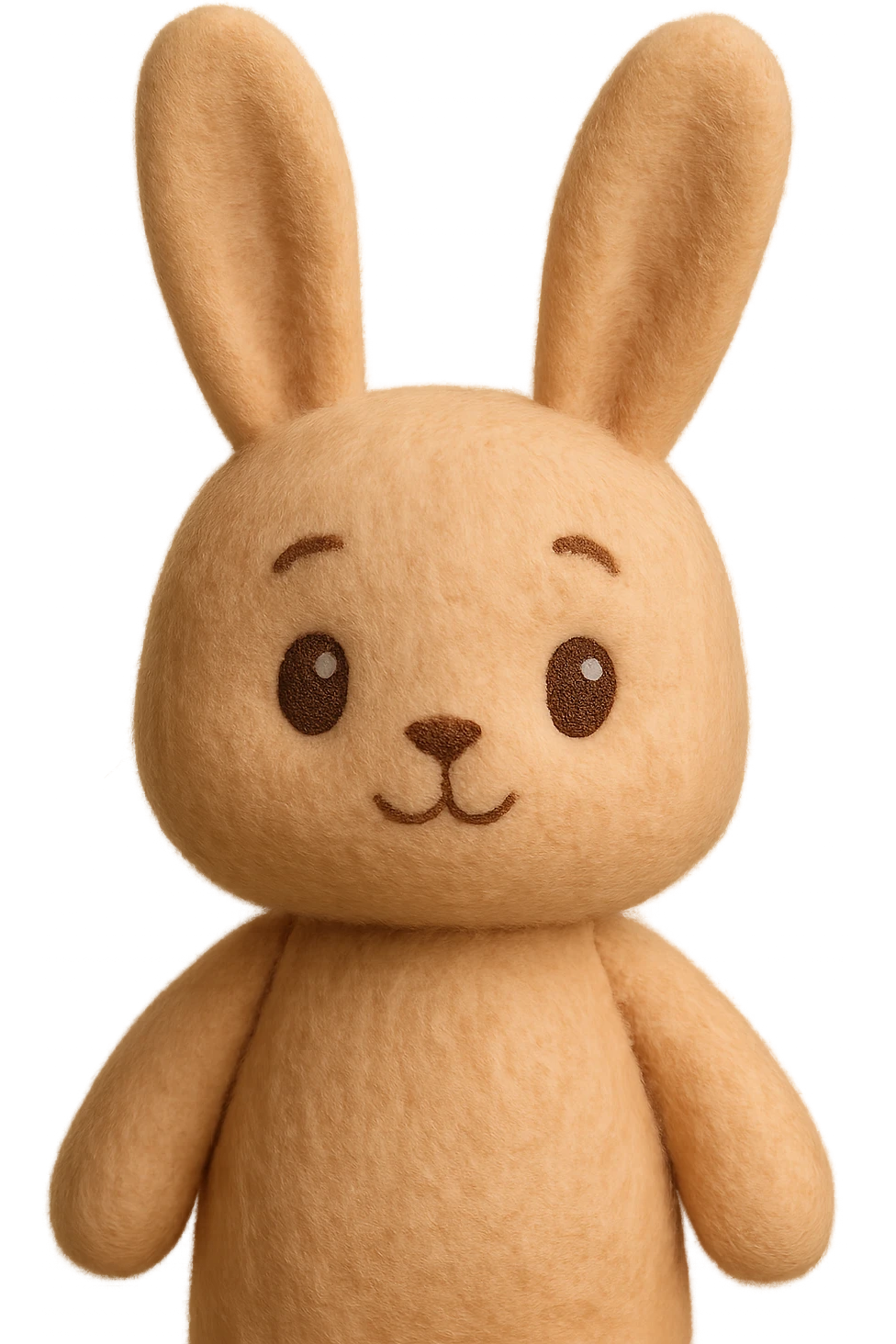 a cute bunny plush portrait, long ears, gentle expression, pastel colors, centered, no background emoji
