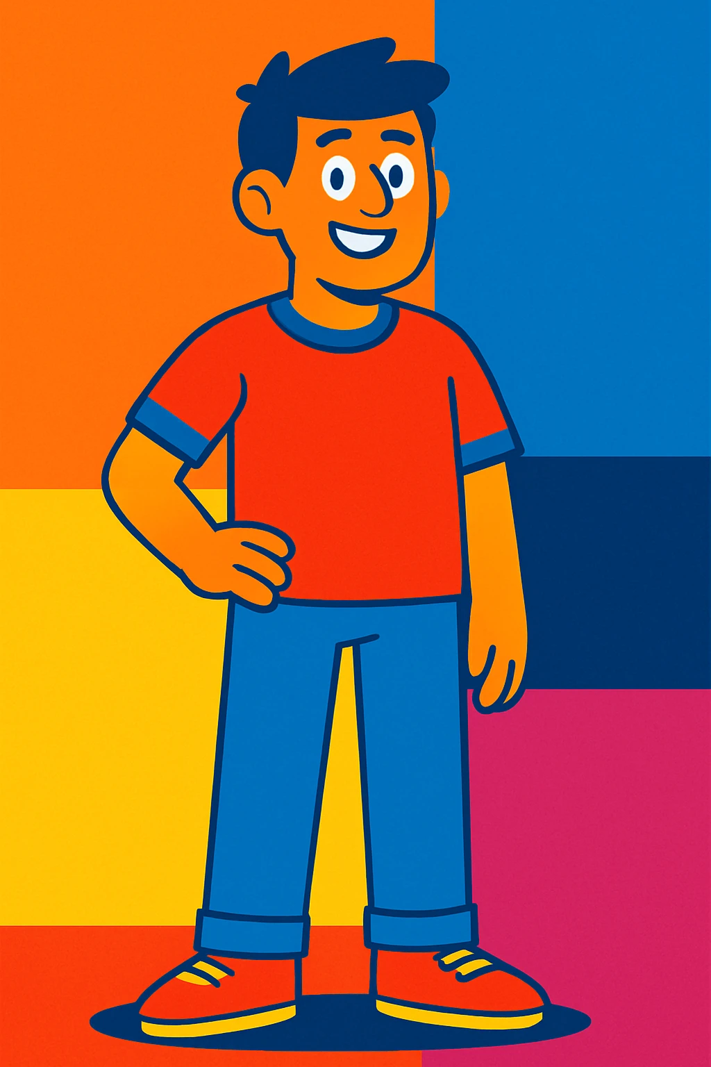 standing guy, vibrant toon style emoji