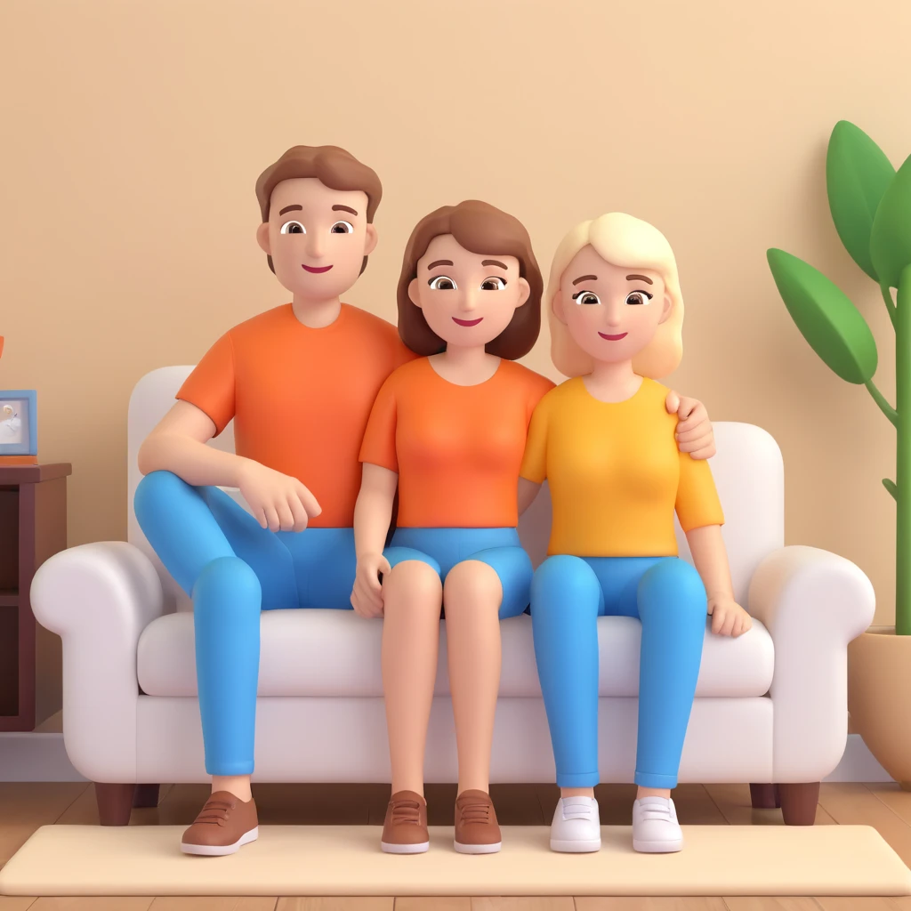  couple posing, close up pose, living room background emoji