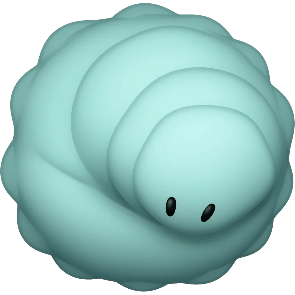 Cyan slikworm cocoon emoji