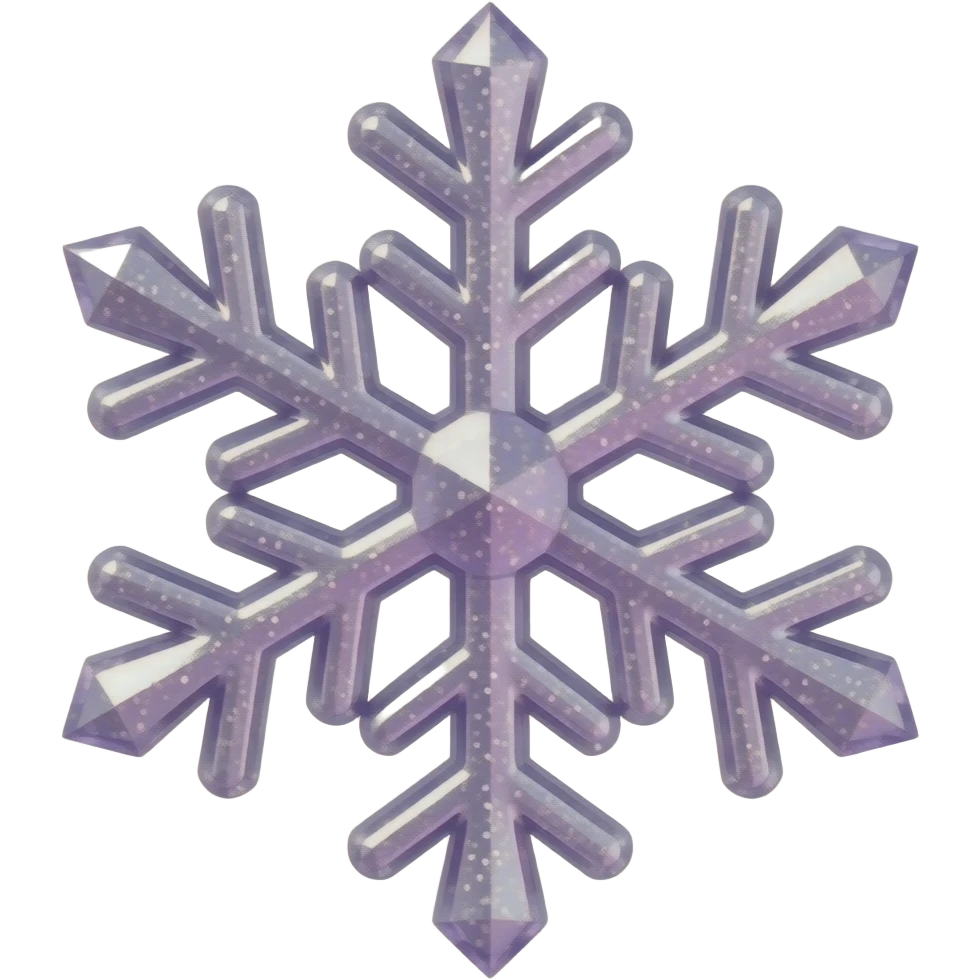 Shiny glossy crystal whitish nebulae sparkly glittery shiny Pastel violet lavender lilac gradients snowflake emoji