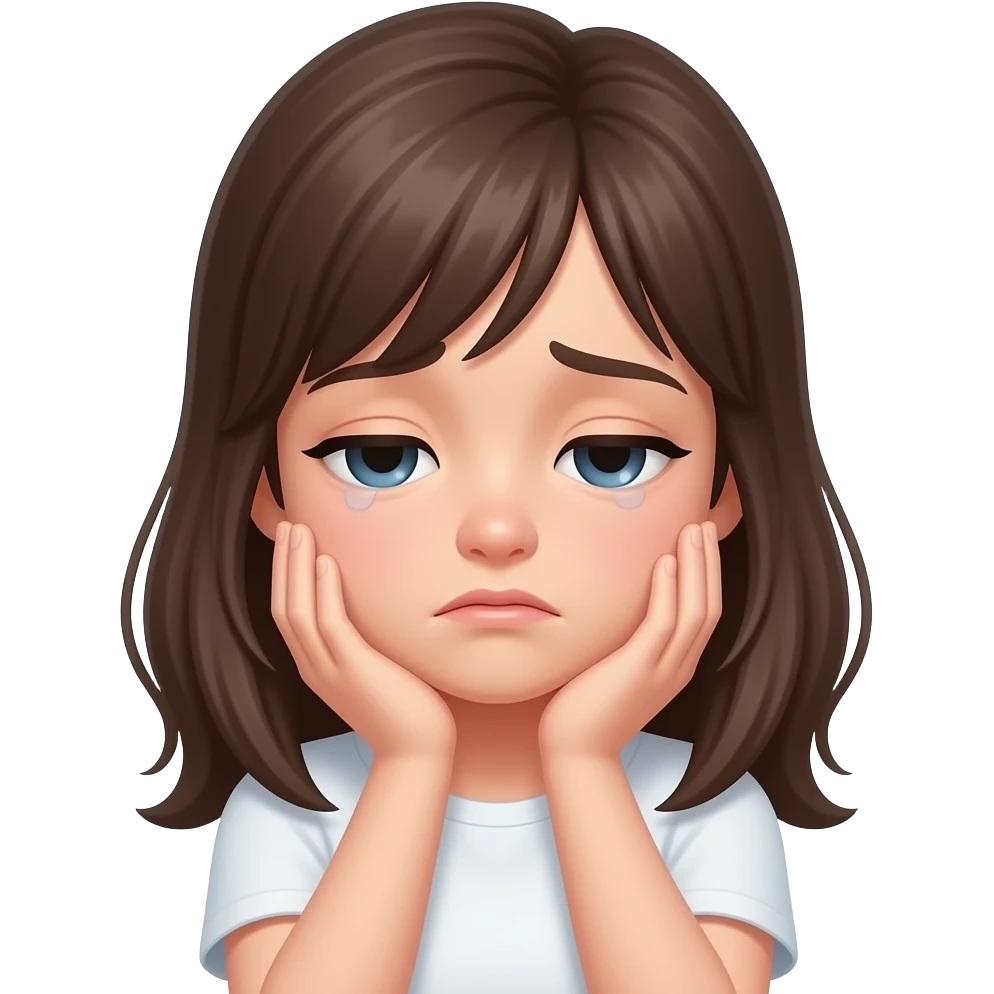 грустная девушка, у которой опустились руки emoji