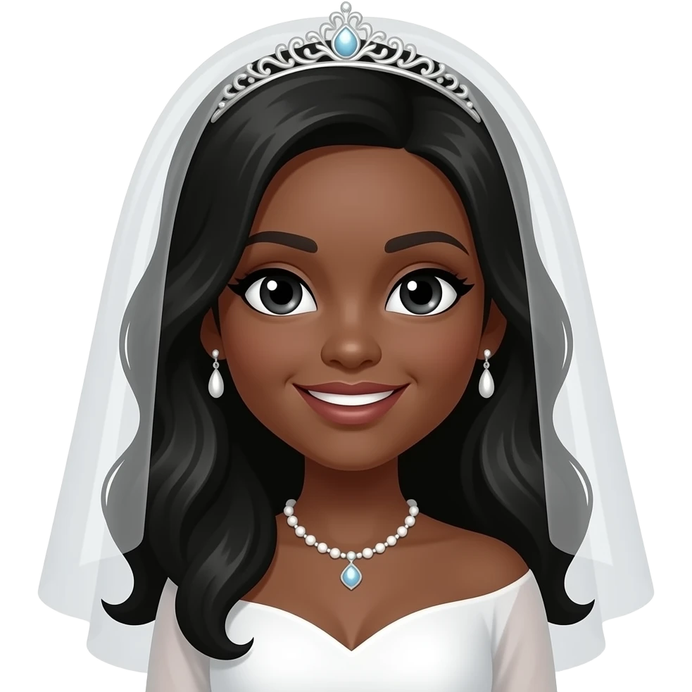 black bride emoji